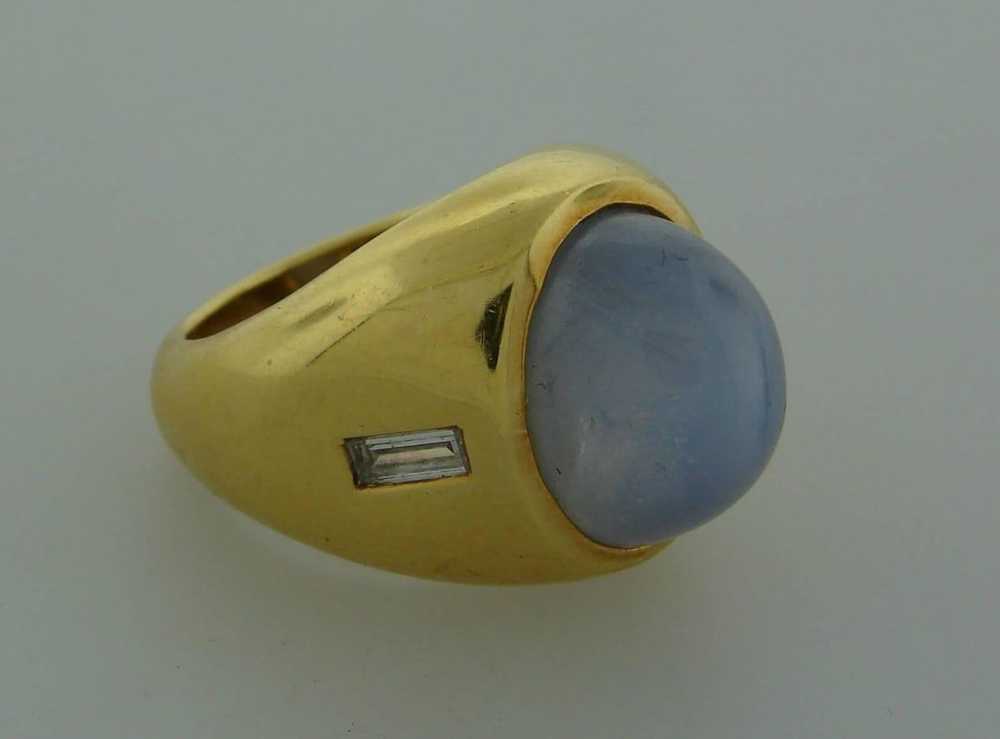 1970s Andrew Clunn Star Sapphire Diamond Gold Ring - image 10