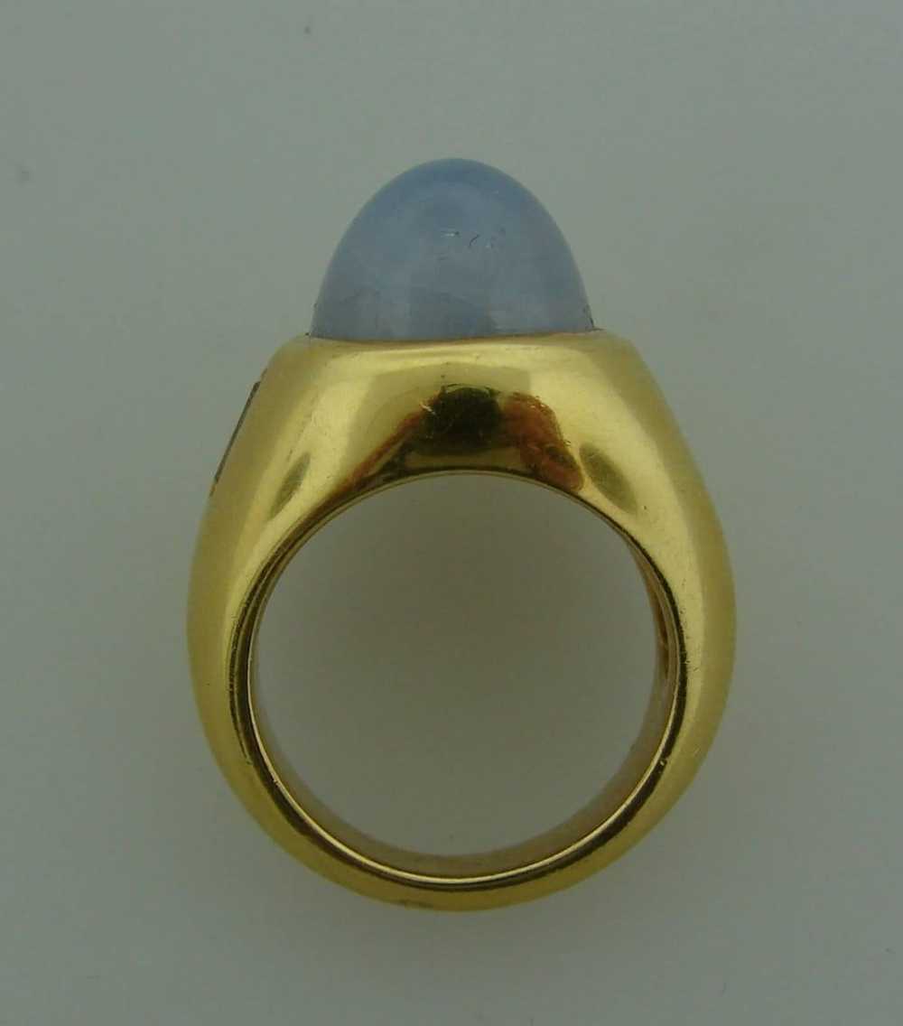 1970s Andrew Clunn Star Sapphire Diamond Gold Ring - image 4