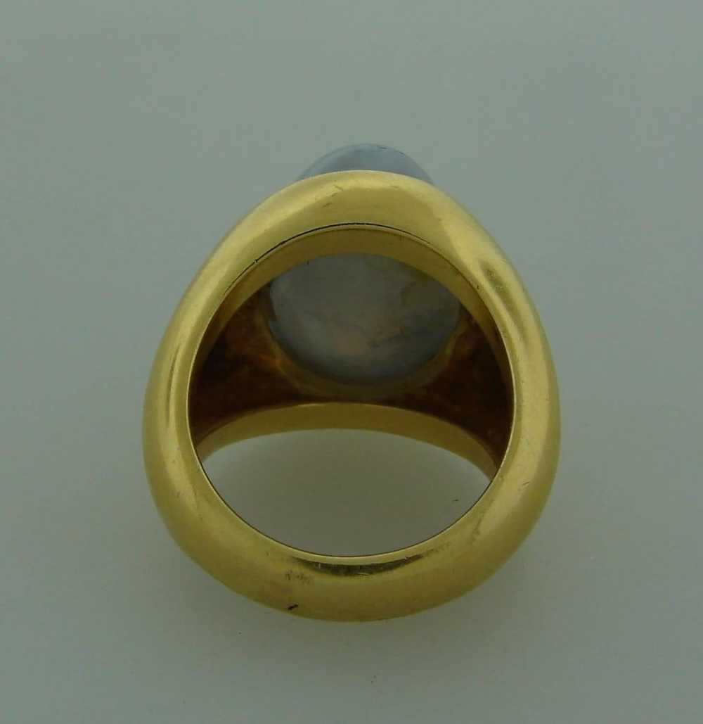 1970s Andrew Clunn Star Sapphire Diamond Gold Ring - image 5