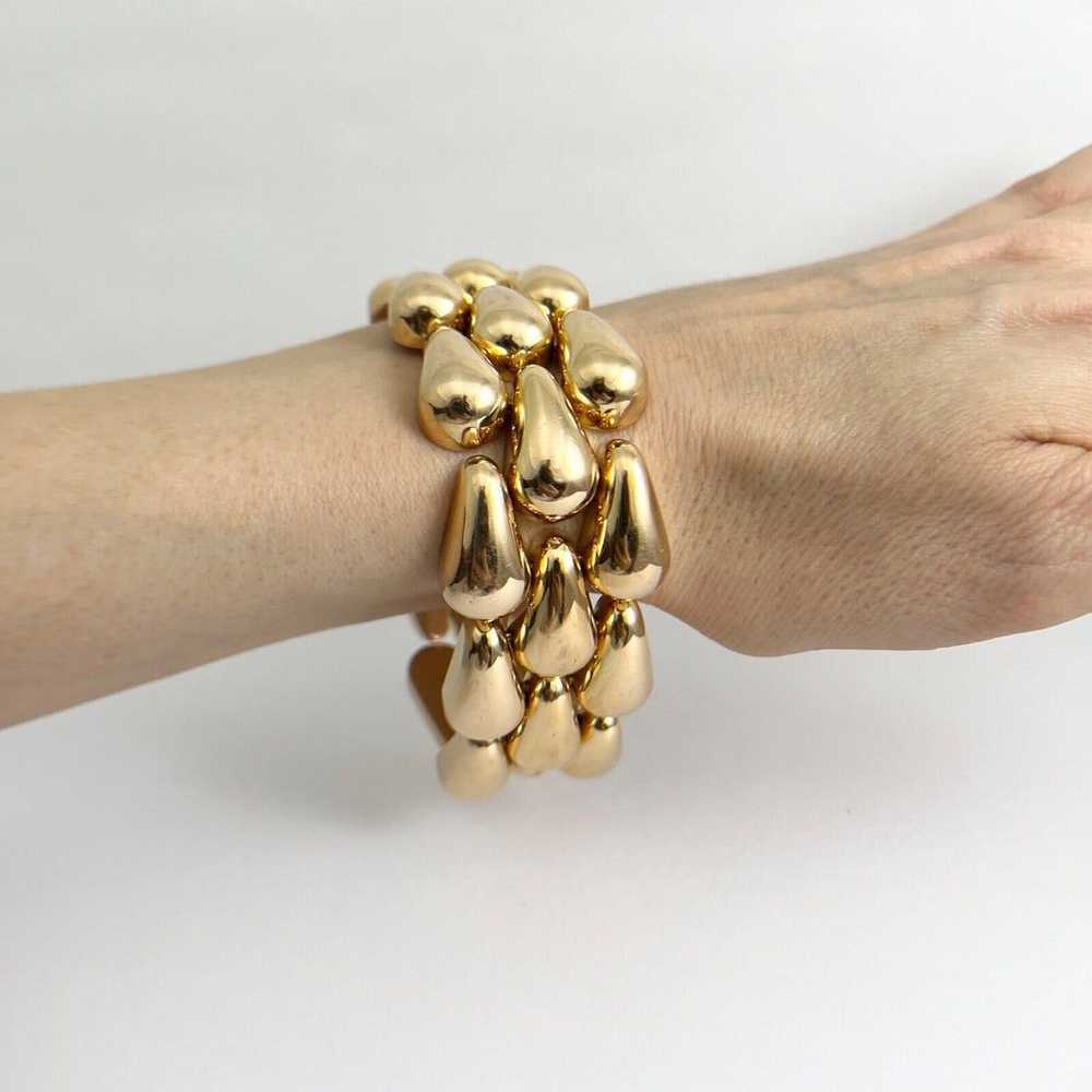 Vintage Wide Chunky Claw Panther Chain Link Brace… - image 4