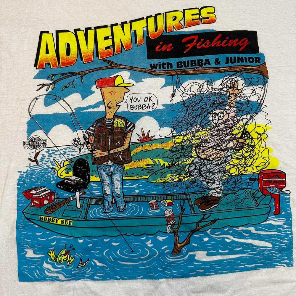Vintage Funny Fishing Single Stitch T-shirt - image 2