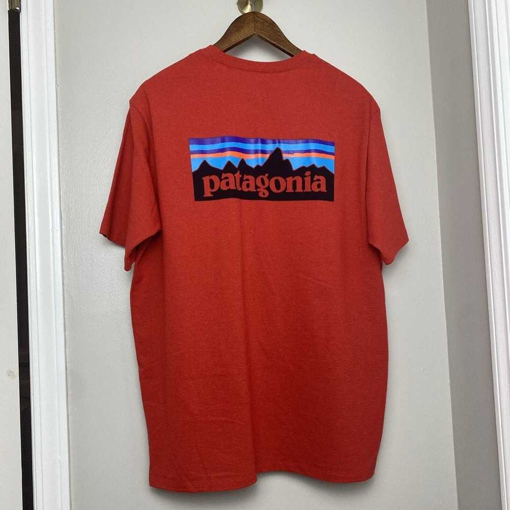 Patagonia Mens Graphic T-Shirt Red Spellout Logo … - image 2