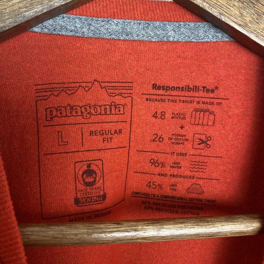 Patagonia Mens Graphic T-Shirt Red Spellout Logo … - image 8