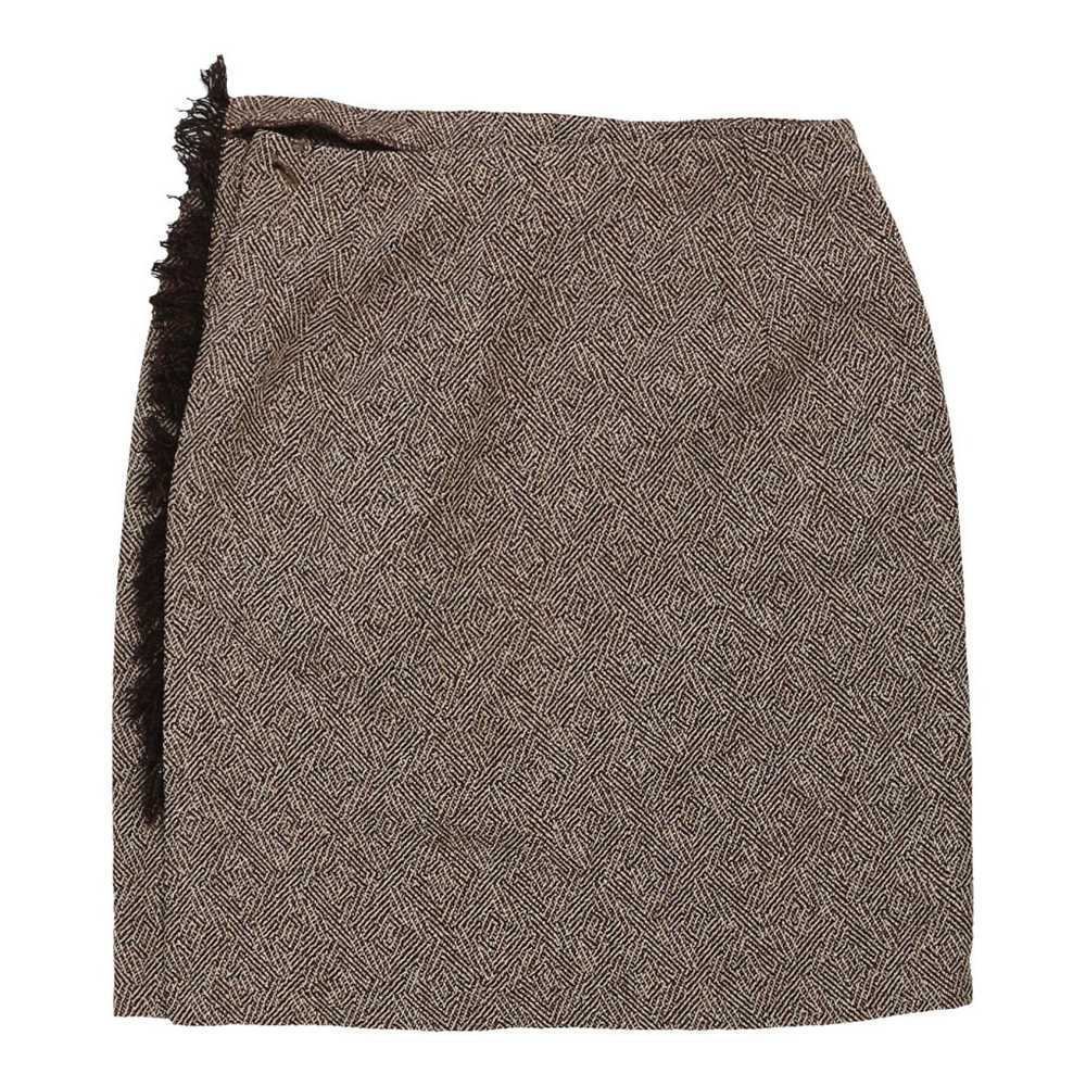 Kenzo Wrap Skirt - Small Brown Silk Blend - image 2