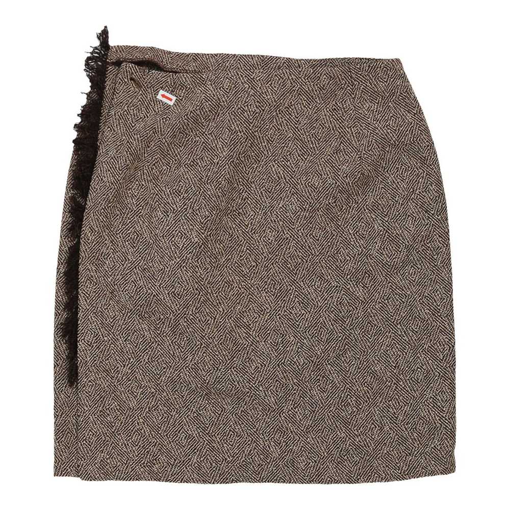 Kenzo Wrap Skirt - Small Brown Silk Blend - image 3