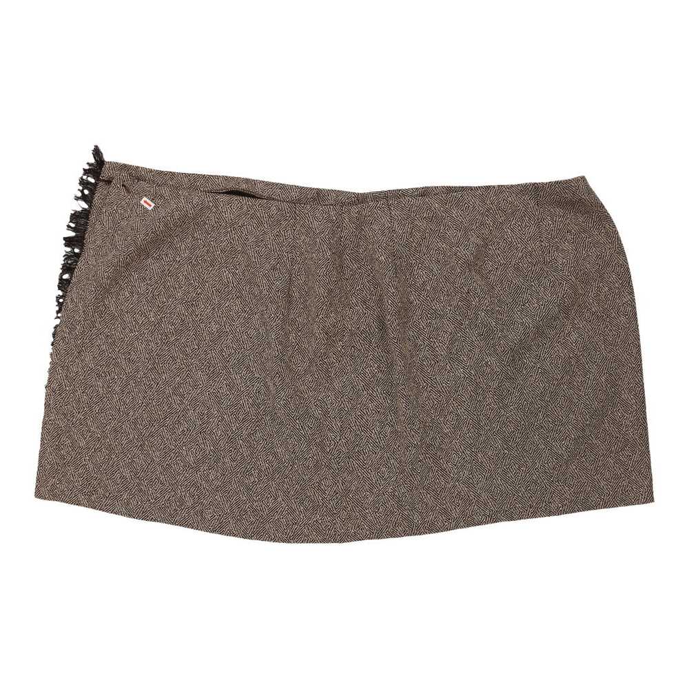 Kenzo Wrap Skirt - Small Brown Silk Blend - image 4