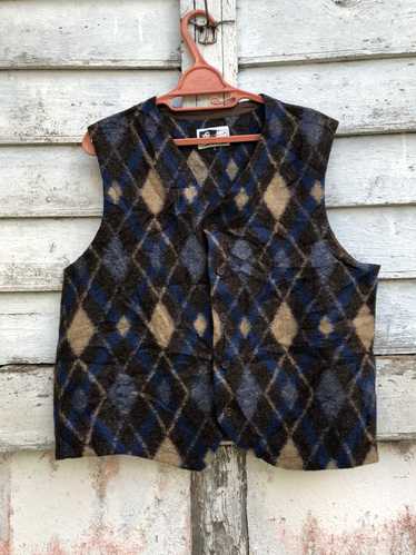 RAG & BONE Black Wool Sleeveless factory Argyle Vest Size Medium