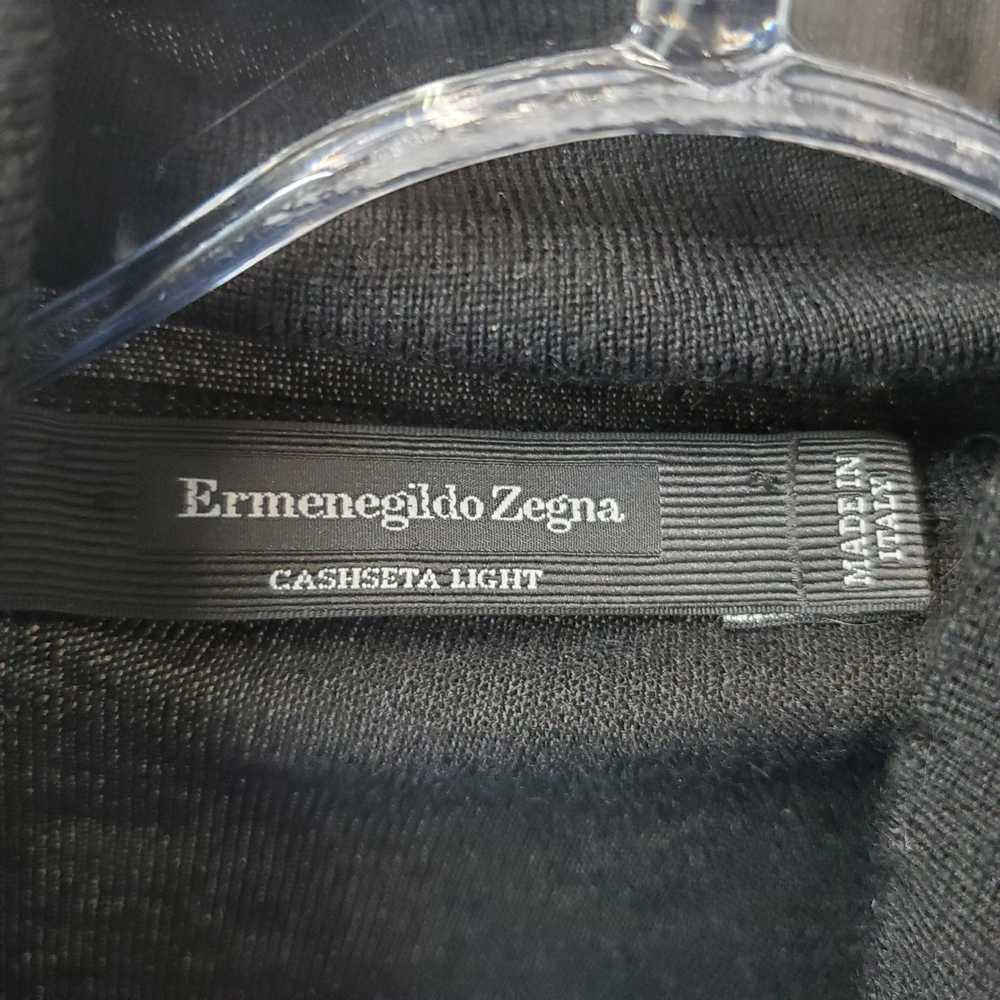 Ermenegildo Zegna Black Cashmere Silk Blend Knit … - image 3