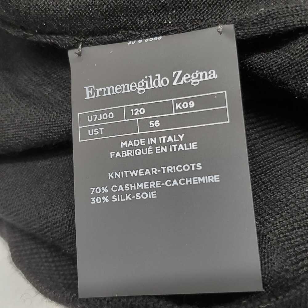 Ermenegildo Zegna Black Cashmere Silk Blend Knit … - image 4