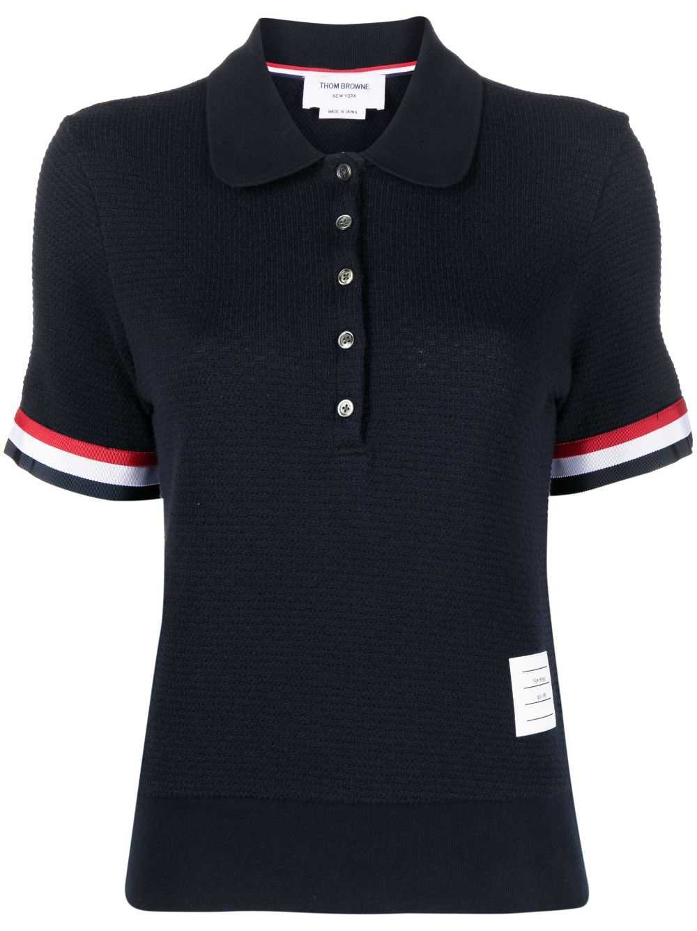Thom Browne RWB-stripe cotton polo shirt - image 1