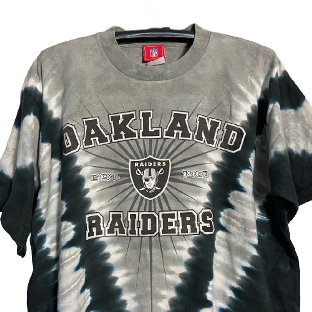 Vintage - 🔥RARE🔥Vtg Oakland Raiders Tie Dye Shi… - image 2