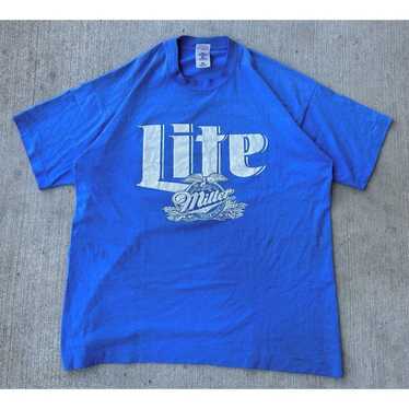 Vintage 90s Miller Lite Beer Shirt Blue Life is G… - image 1