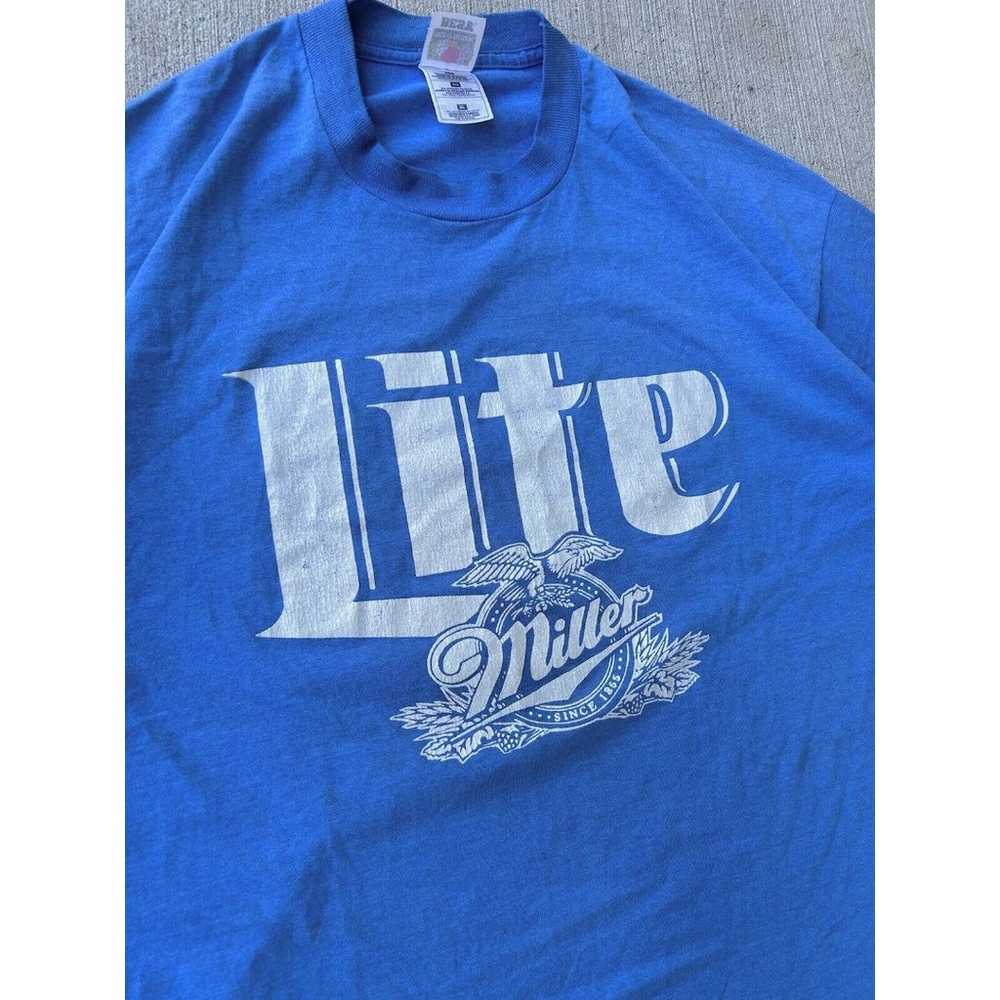 Vintage 90s Miller Lite Beer Shirt Blue Life is G… - image 2