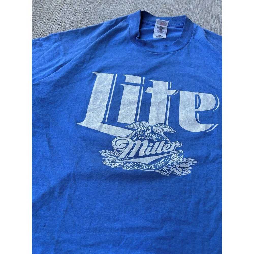Vintage 90s Miller Lite Beer Shirt Blue Life is G… - image 3