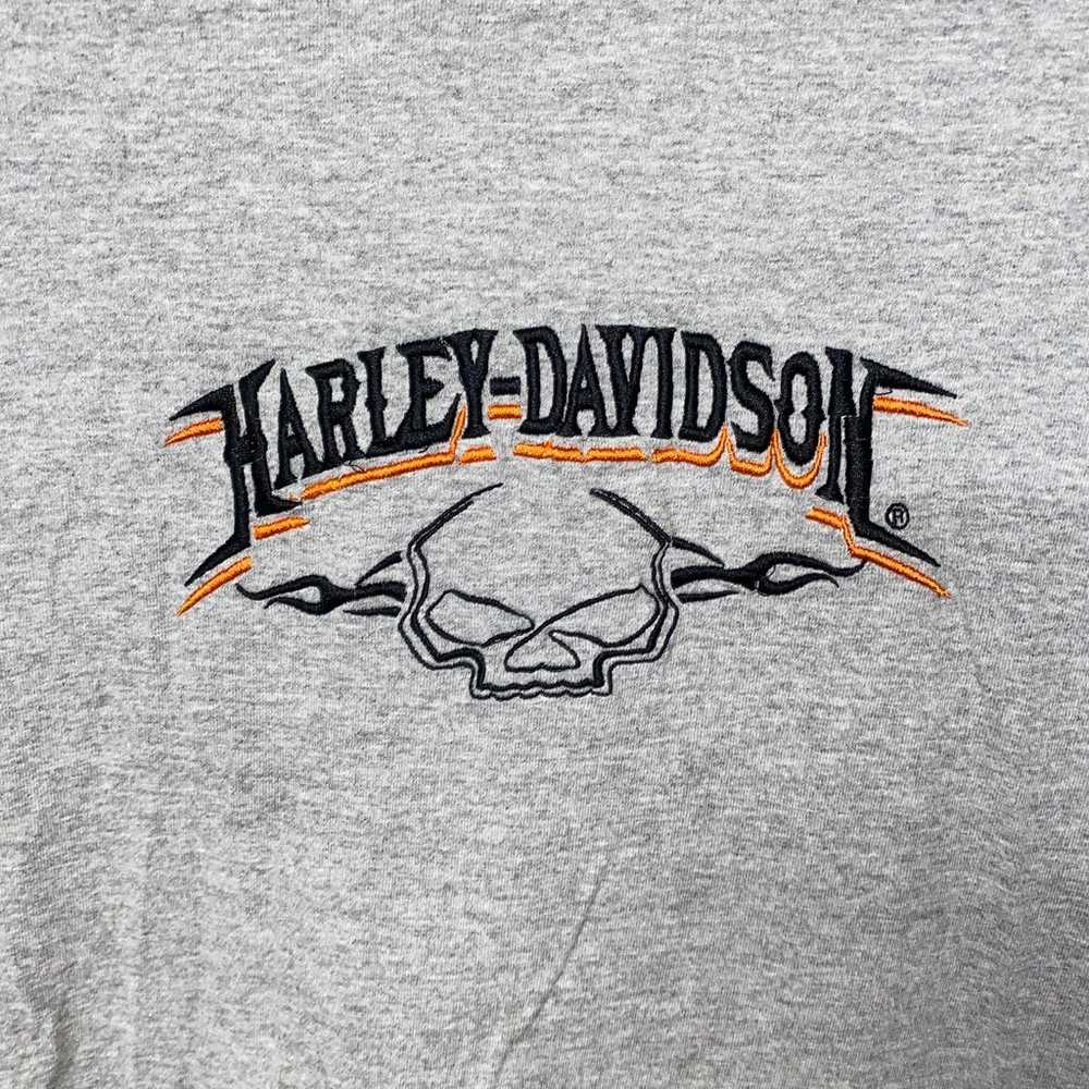 Harley-Davidson Y2K 2006 Gray Embroidered Long Sl… - image 2
