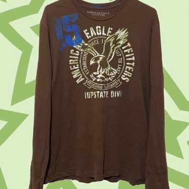 American eagle brown and cream long sleeve