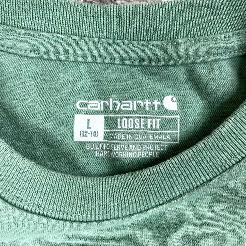 Carhartt Short Sleeve Cotton Green T-Shirt Loose … - image 7