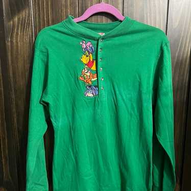 Vintage Disney Mickey Inc Long Sleeved  Green Win… - image 1