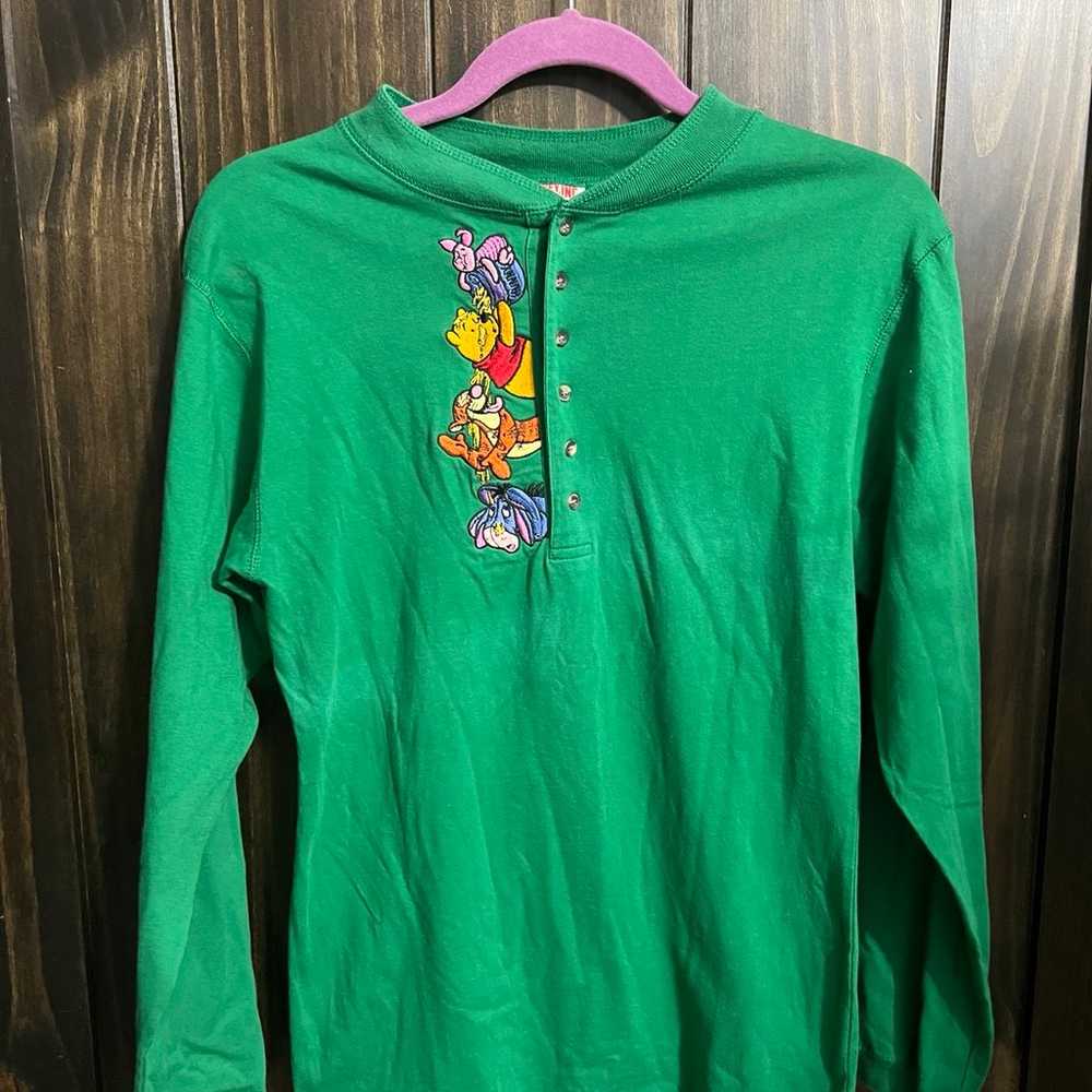 Vintage Disney Mickey Inc Long Sleeved  Green Win… - image 2