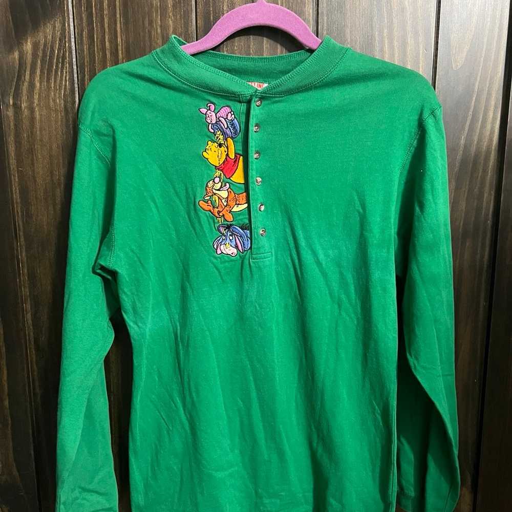 Vintage Disney Mickey Inc Long Sleeved  Green Win… - image 3