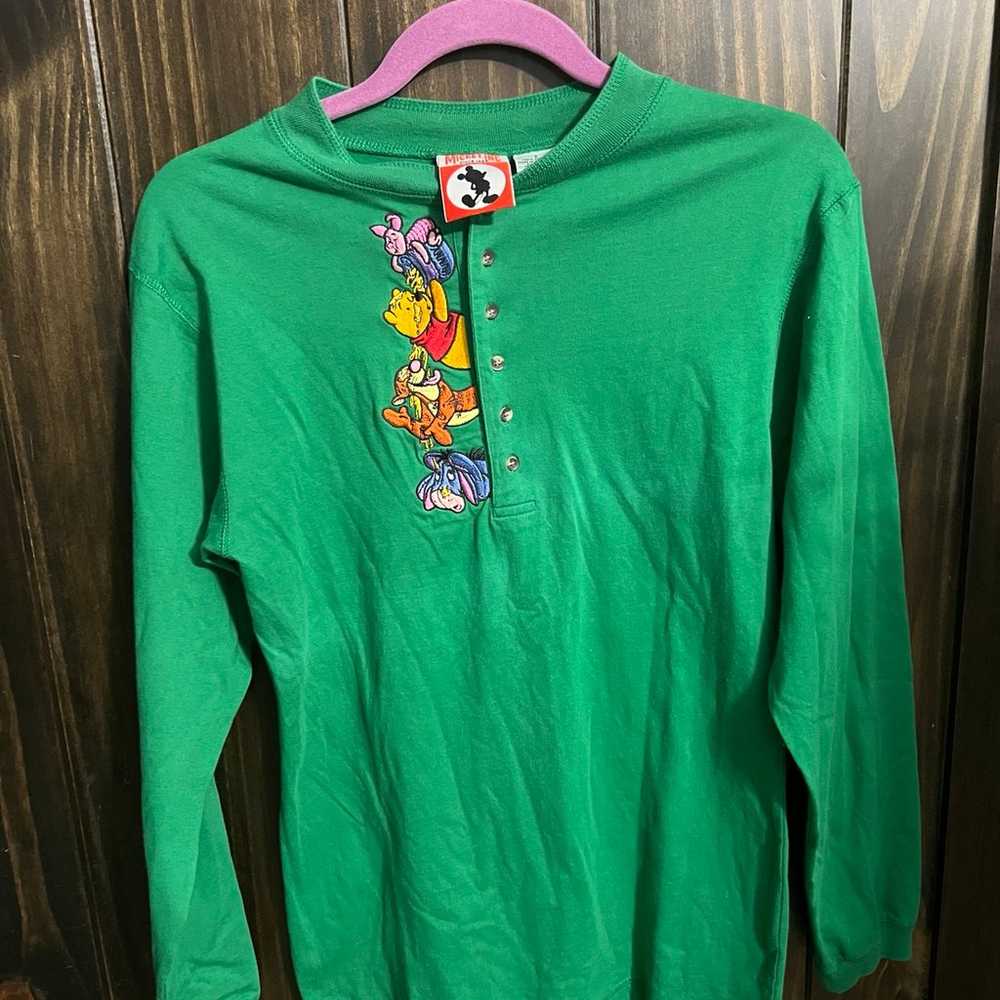 Vintage Disney Mickey Inc Long Sleeved  Green Win… - image 6