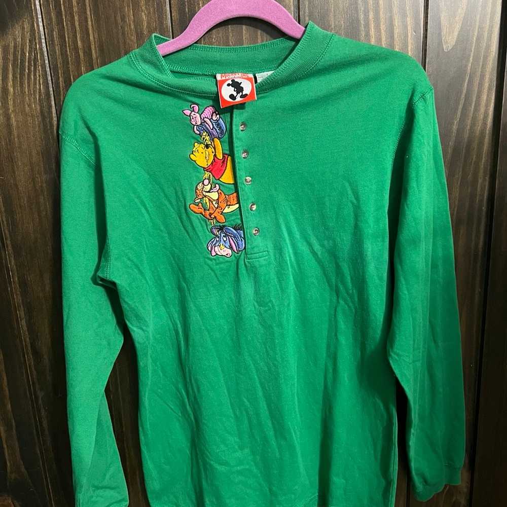 Vintage Disney Mickey Inc Long Sleeved  Green Win… - image 7