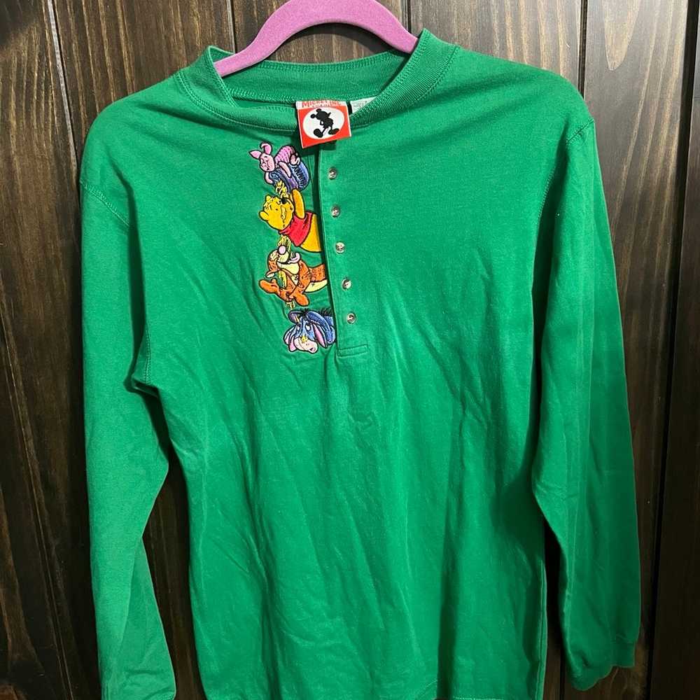 Vintage Disney Mickey Inc Long Sleeved  Green Win… - image 8