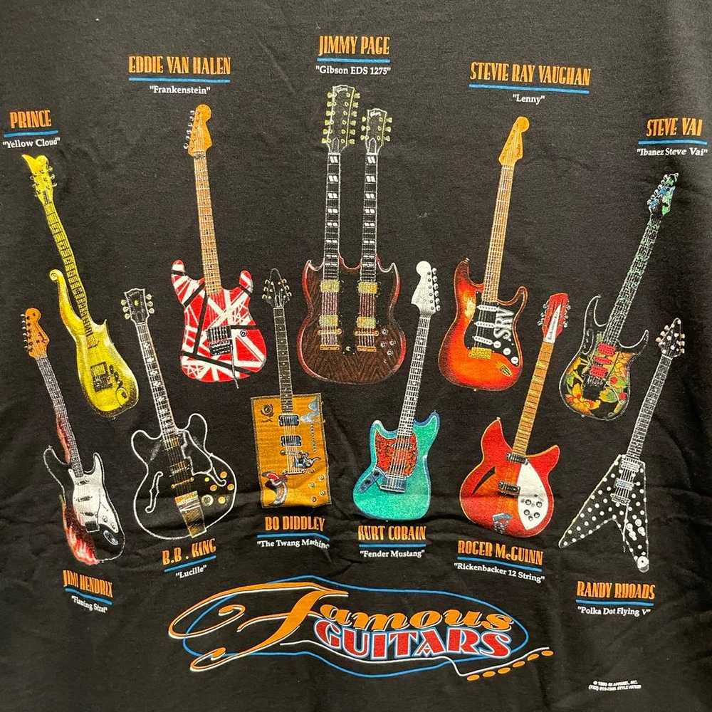 Vintage 1999 Famous Guitars tshirt - image 5