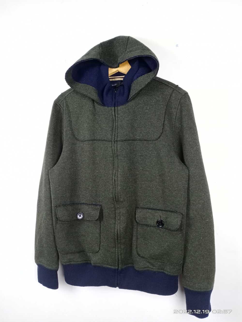 Zara - 💥RARE💥Zara Man Wool Hooded Jacket Nice D… - image 2