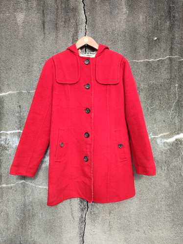 Burberry London Nova Check Cashmere Red Peacoat