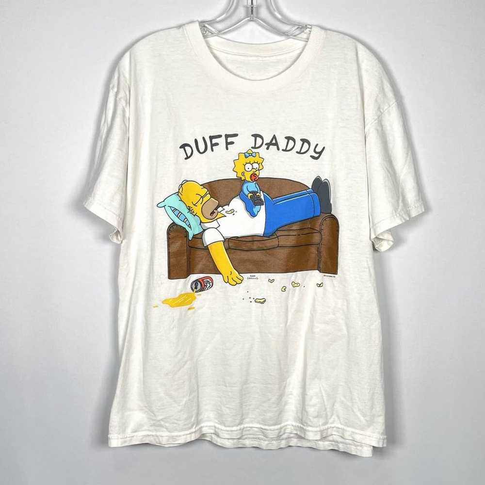 Vintage 2002 Fox The Simpsons Duff Daddy Men Whit… - image 1