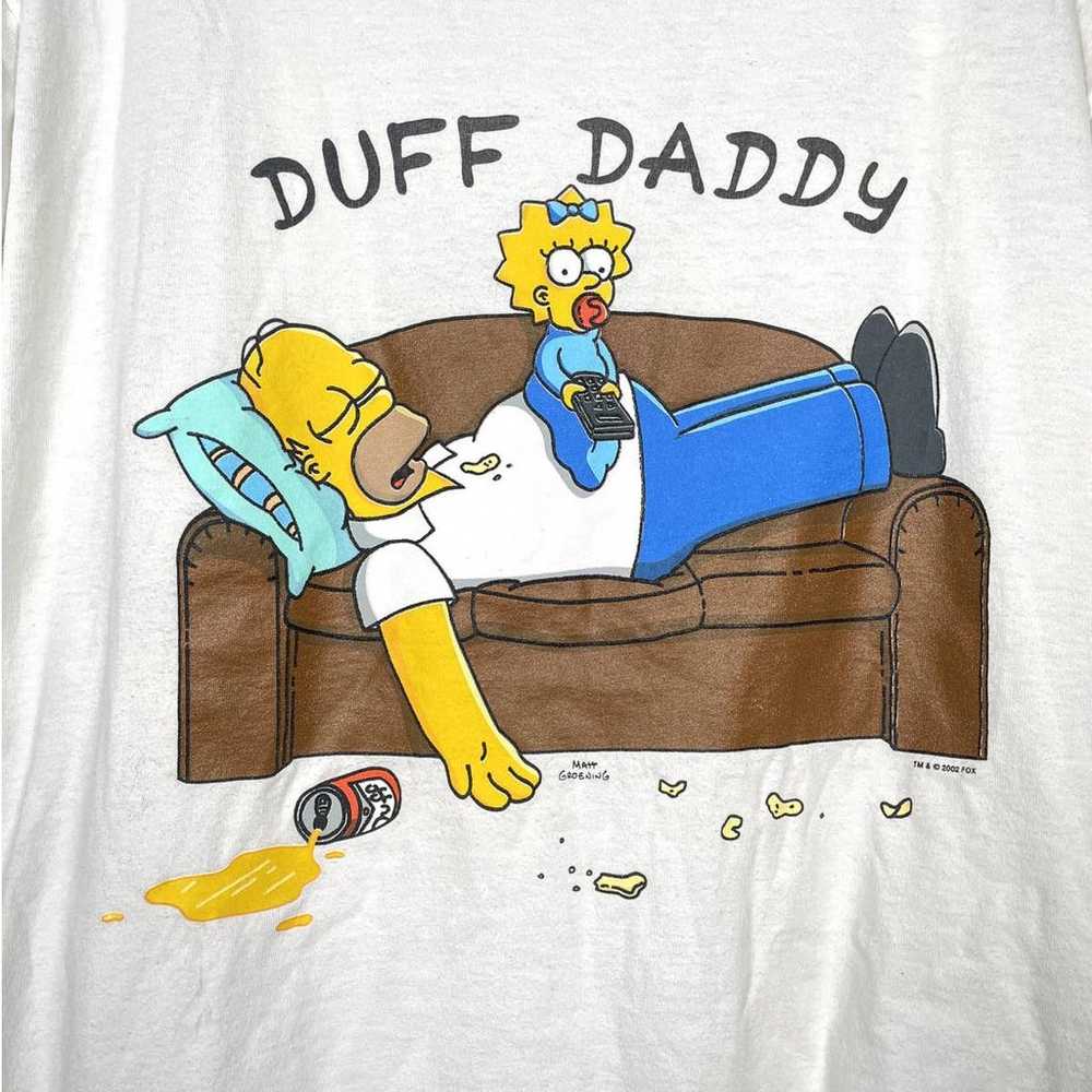 Vintage 2002 Fox The Simpsons Duff Daddy Men Whit… - image 2