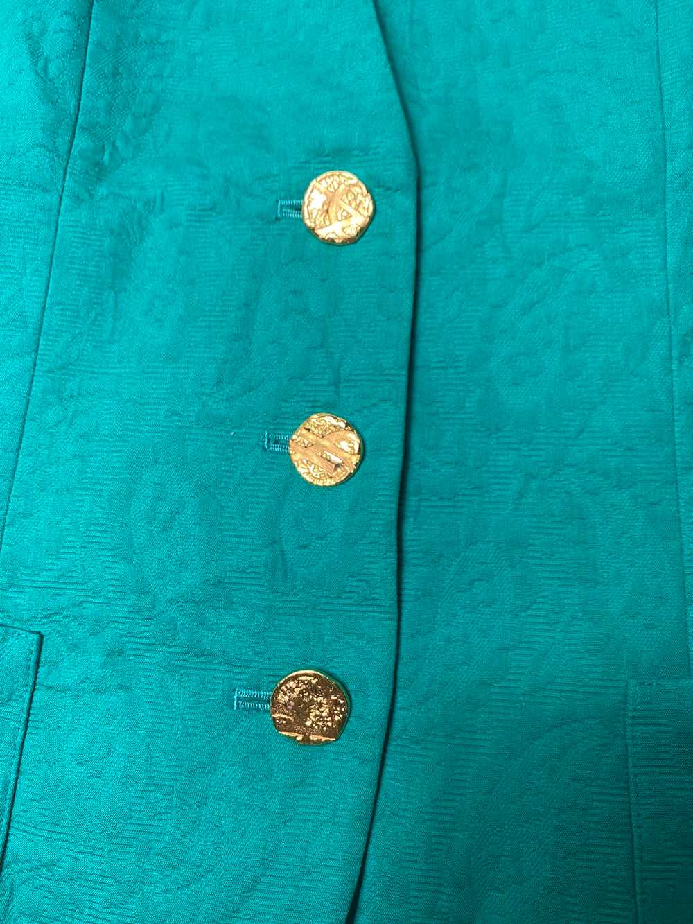 Designer - YvesSaintLaurent Gold Button Paisley A… - image 5