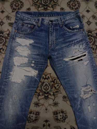 Rare vintage RNA distressed acid wash denim Kapit… - image 1