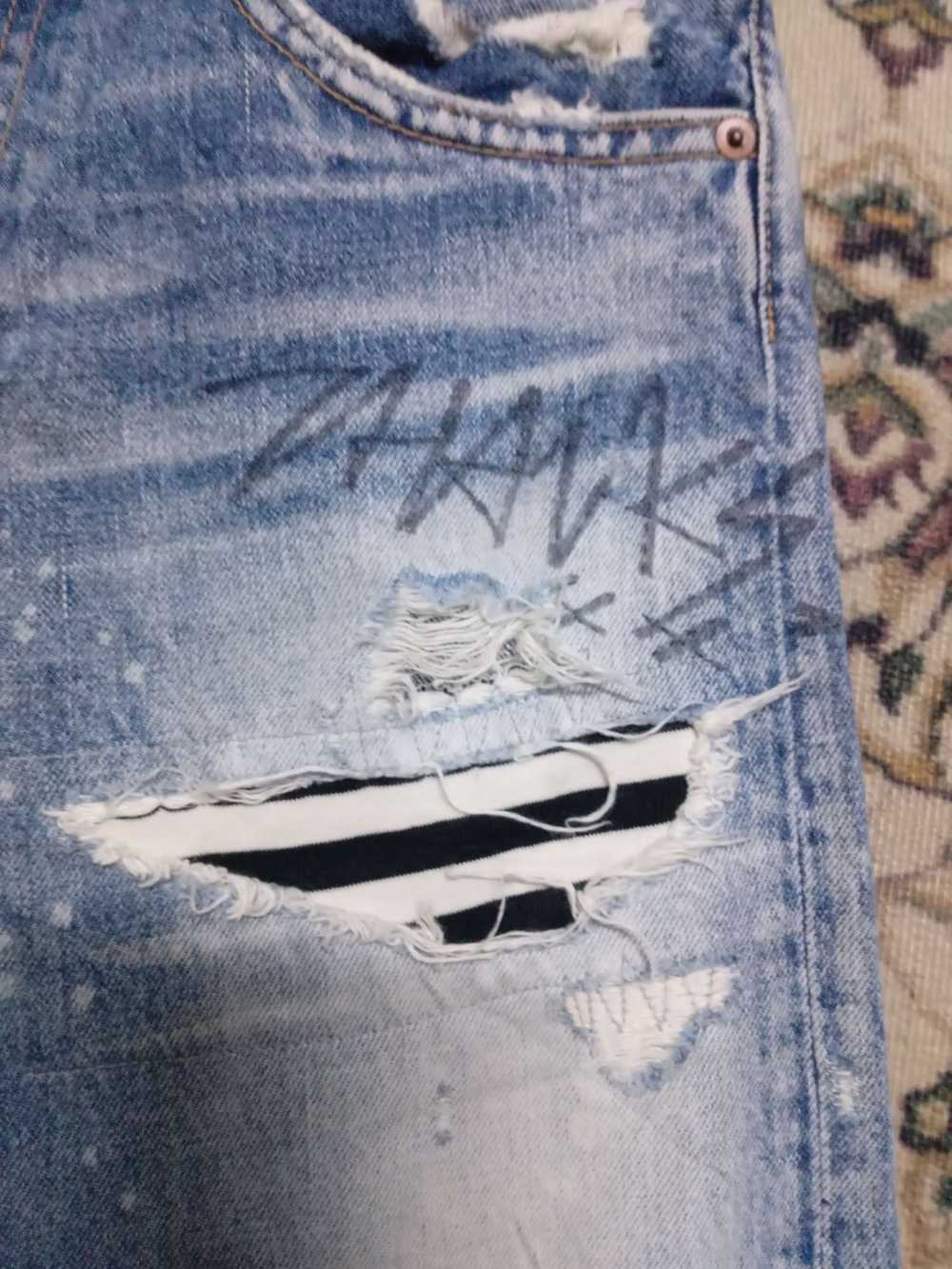 Rare vintage RNA distressed acid wash denim Kapit… - image 7