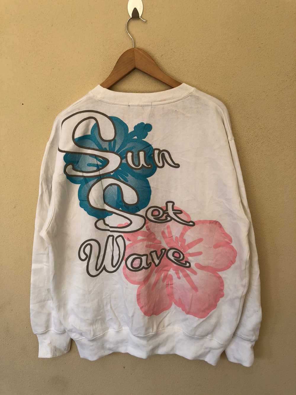 Japanese Brand - Sun sat wave printed sweatshirt - image 2