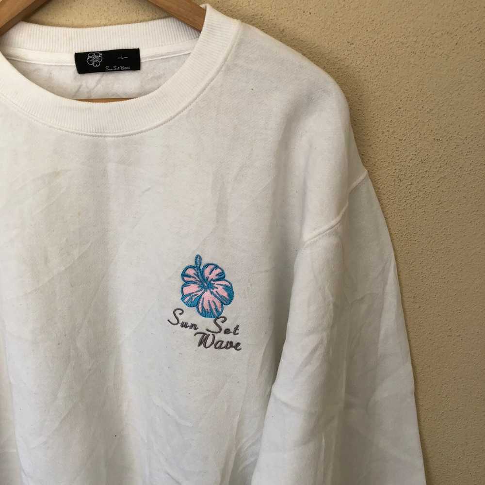 Japanese Brand - Sun sat wave printed sweatshirt - image 3