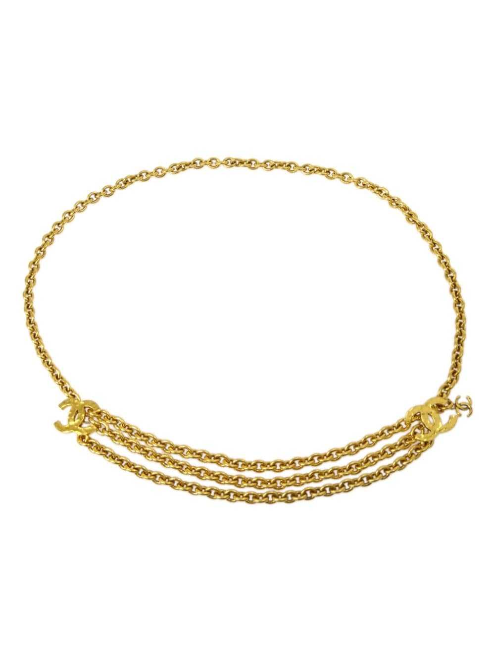 CHANEL Pre-Owned 1980-1990s CC chain belt - Gold - image 1
