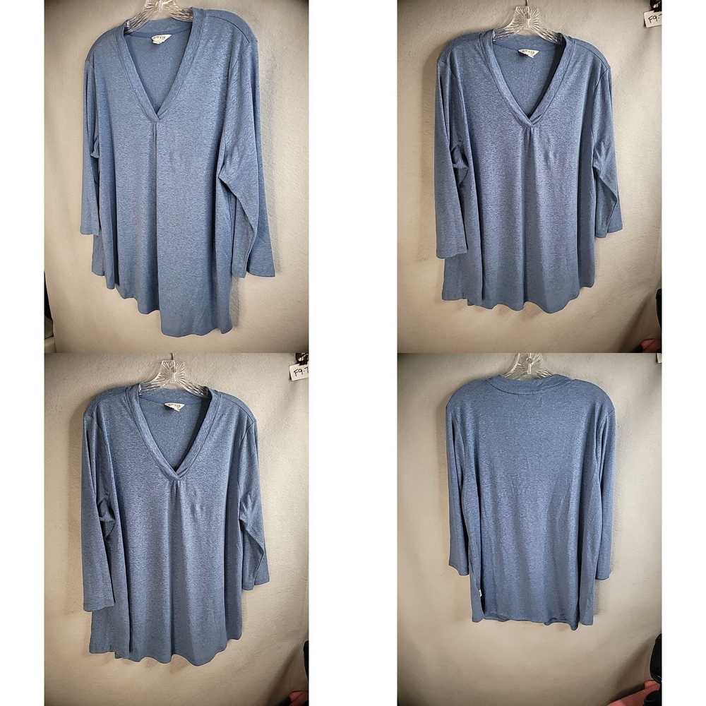 Orvis Orvis Womens XL Extra Large Blue Solid V Ne… - image 4