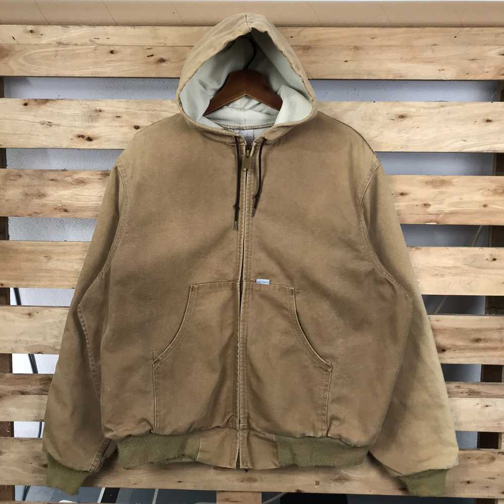 Vintage - Vintage Carhartt Hoodie Thermal Lined D… - image 2