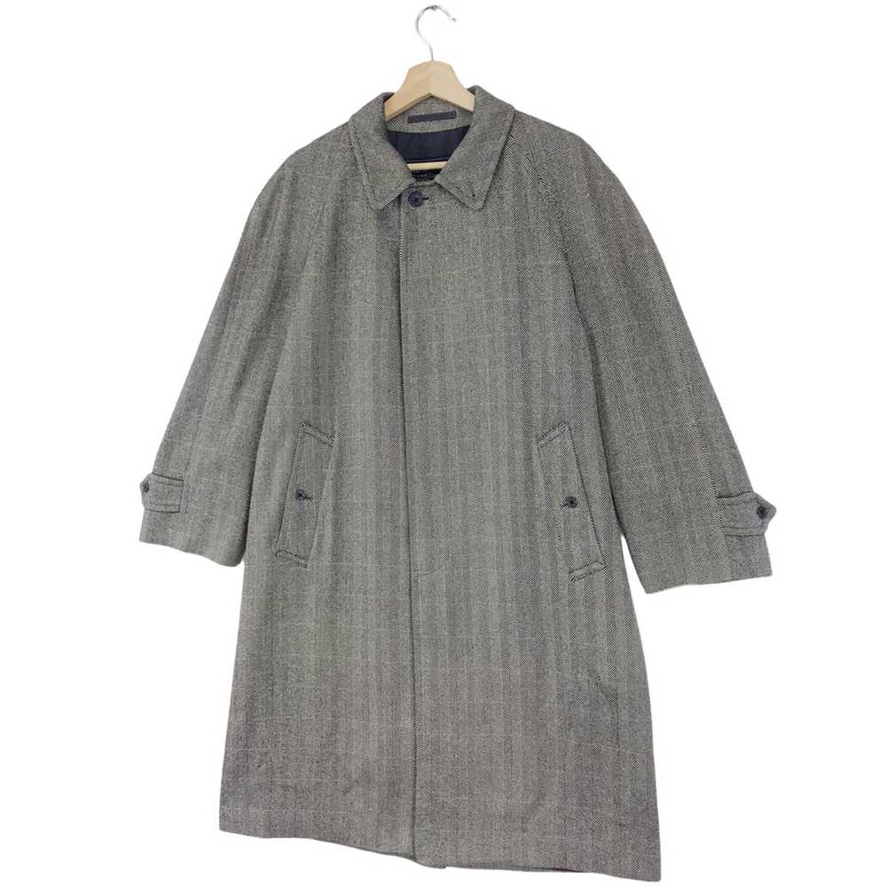 Vintage - Burberry Wool Checked Over Coat Jacket - image 2