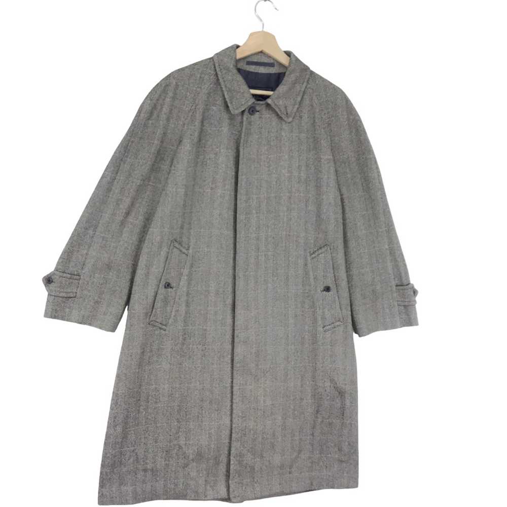 Vintage - Burberry Wool Checked Over Coat Jacket - image 3