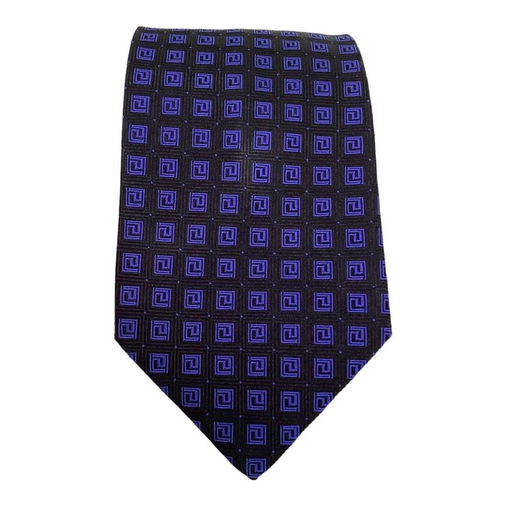 Versace VERSACE CLASSIC Geometric Silk Tie Italy … - image 1