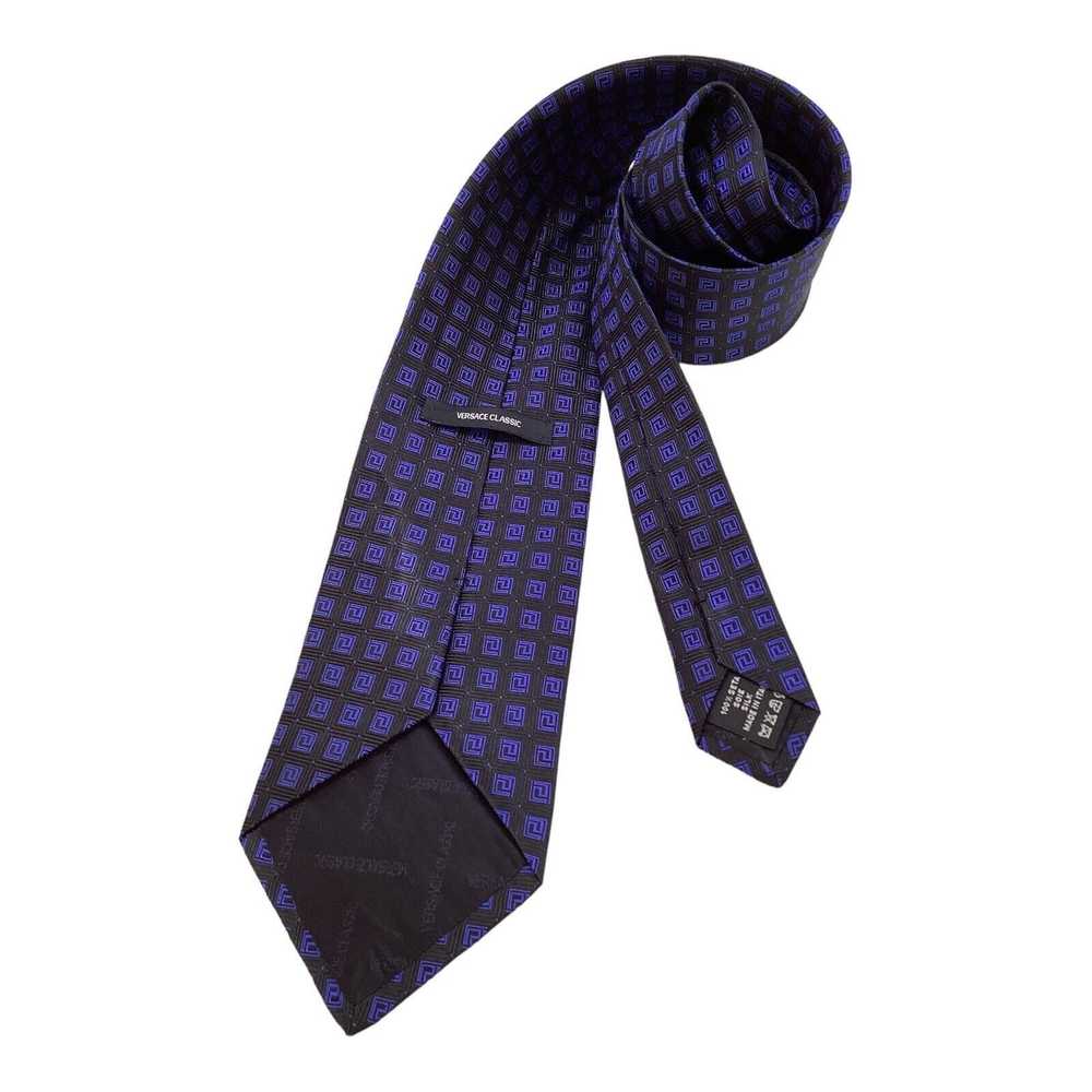 Versace VERSACE CLASSIC Geometric Silk Tie Italy … - image 3