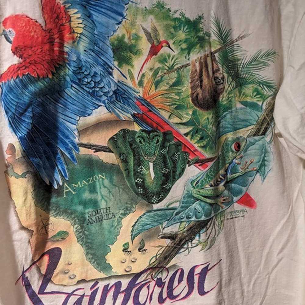 Vintage 90s Tropical Rainforest Animal Nature Wil… - image 7