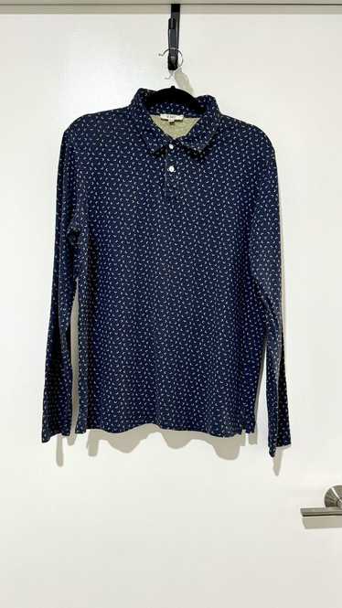 YMC YMC Moon Print Long Sleeve Polo