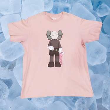 KAWS x Uniqlo Companion Tee Pink Shirt US Size La… - image 1
