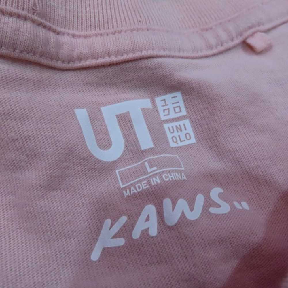 KAWS x Uniqlo Companion Tee Pink Shirt US Size La… - image 4