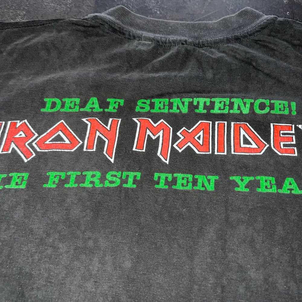 1990 Iron Maiden Deaf Sentence T-Shirt Size Medium - image 11