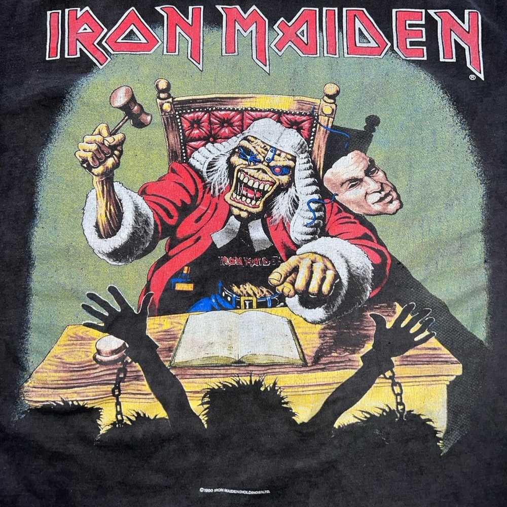 1990 Iron Maiden Deaf Sentence T-Shirt Size Medium - image 2